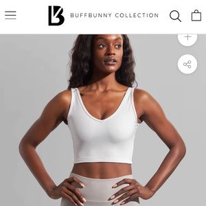Buff Bunny Material Girl Ribbed Crop. White- Size Small